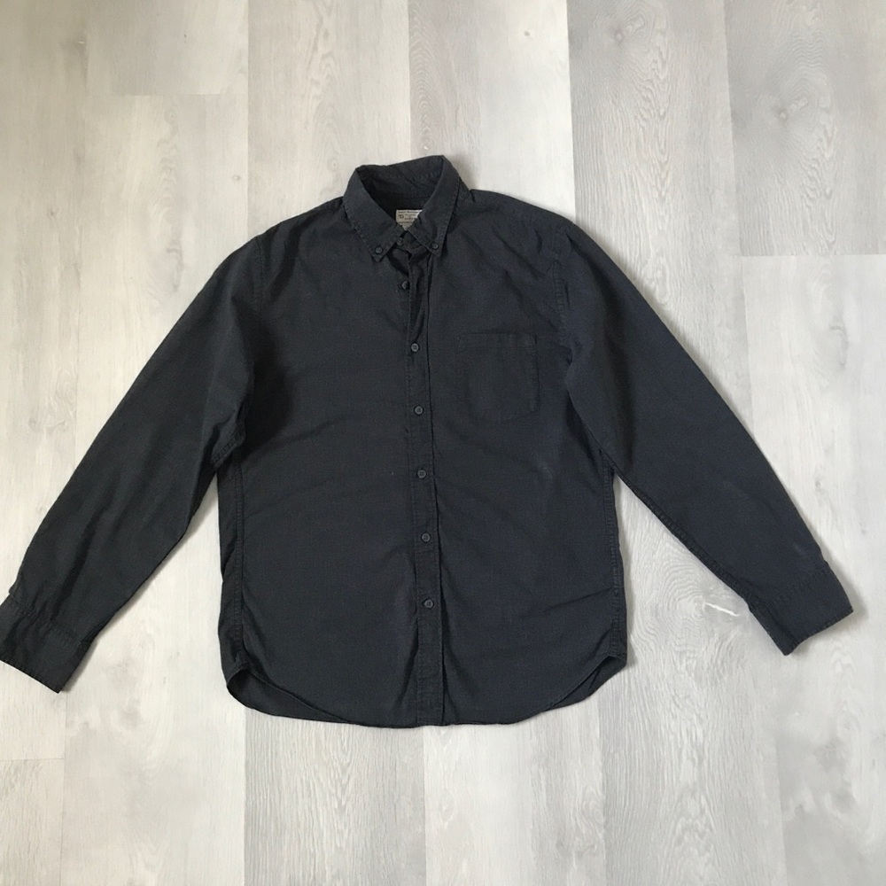J CREW MENS SHIRT QUALITY WOVEN TAILORED GRAY LONG SLEEVE BUTTON M